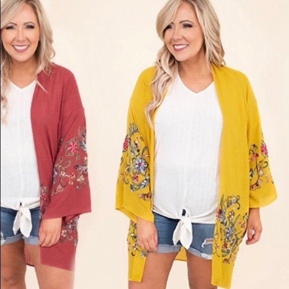 Chic Soul Other - Chic Soul Boutique embroidered cover up/ kimono